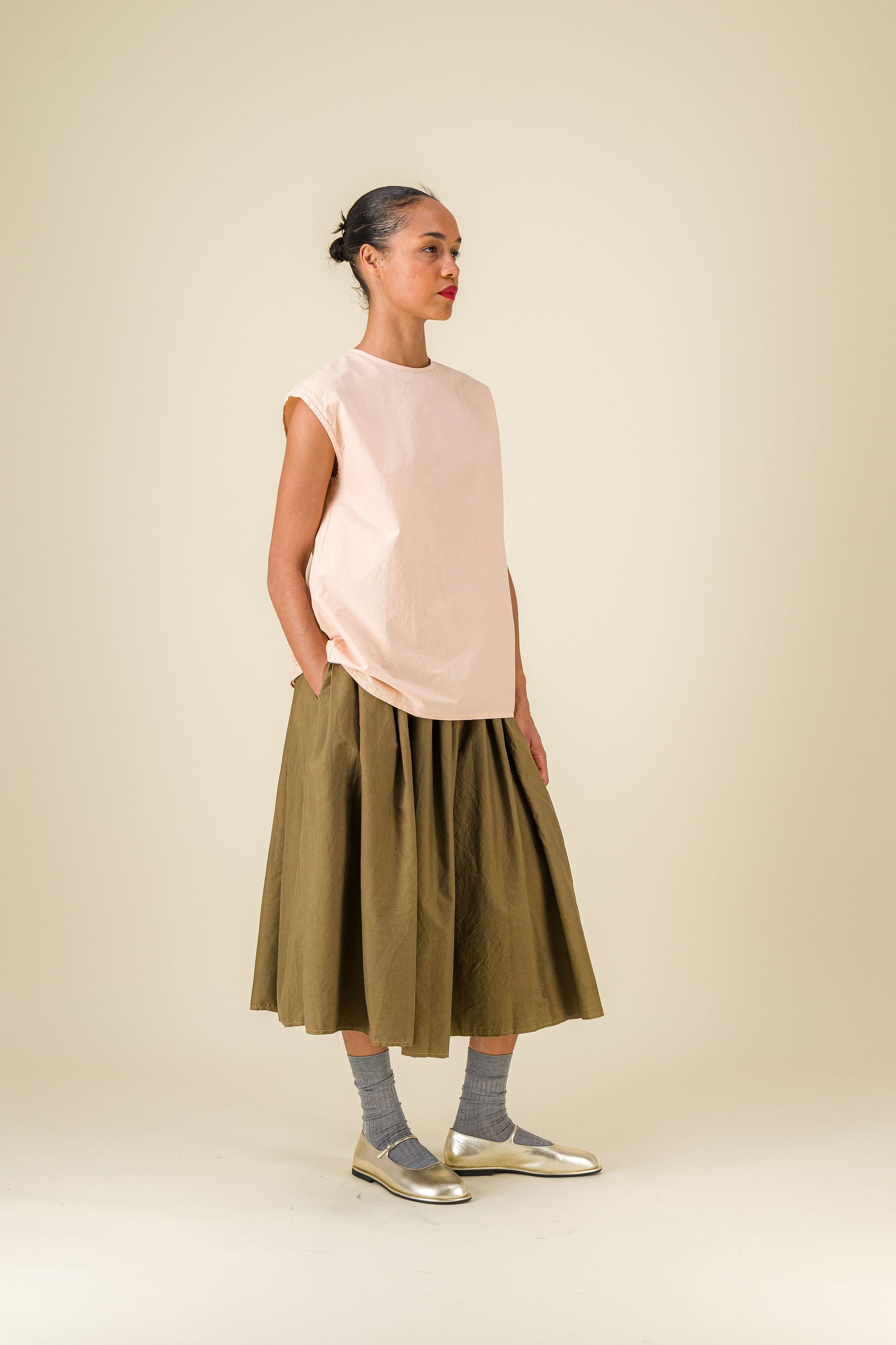 Bud Cotton Silk Nude Top