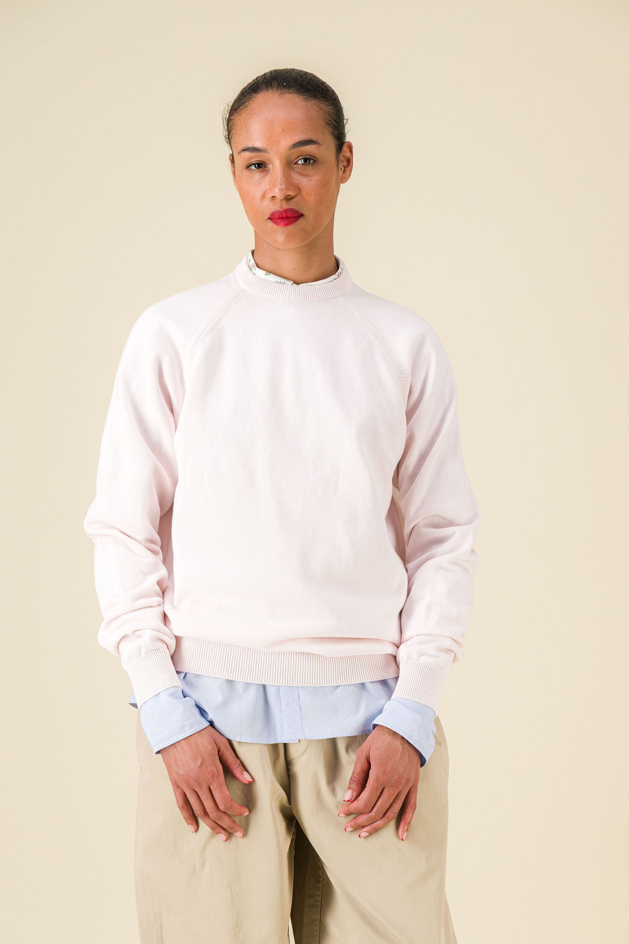 Felpa Pale Pink Cotton Sweater