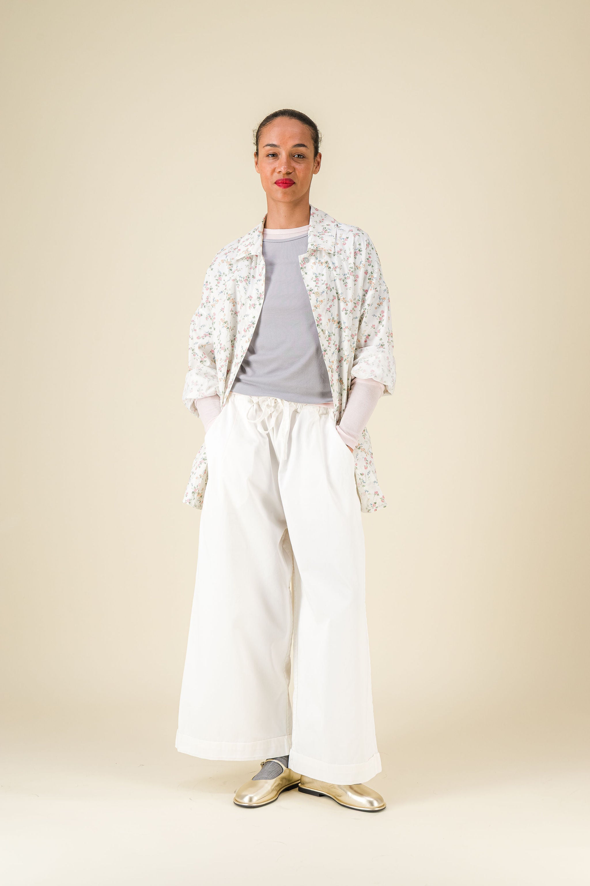Cama Palazzo Pants White