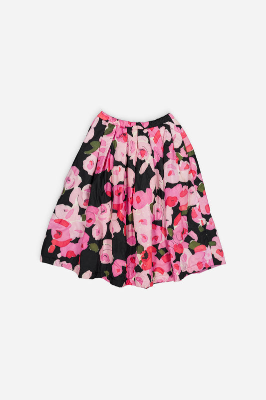 Sonia Skirt Reversible Pink Roses Print