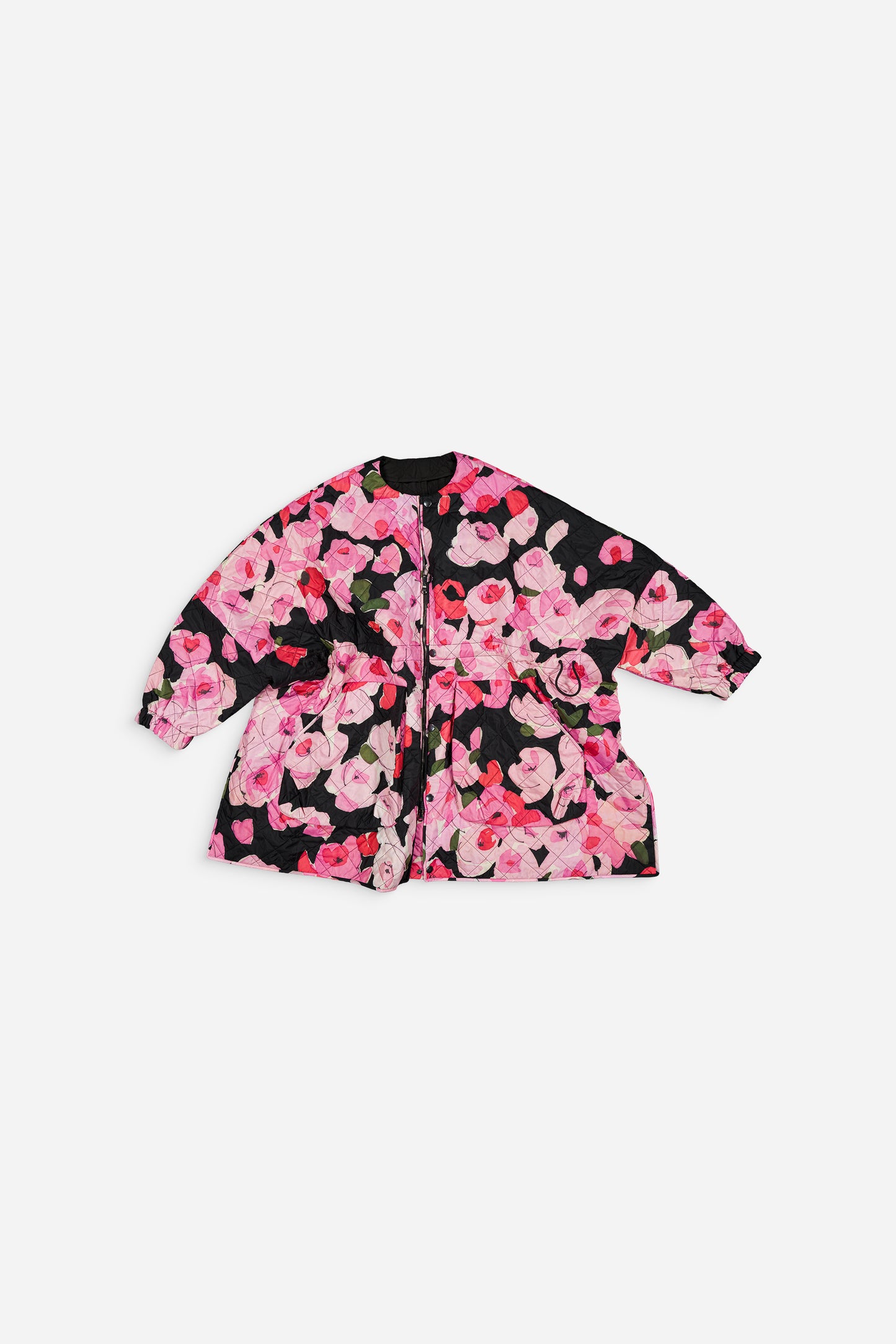 Sungjin Cape Reversible Pink Roses Print