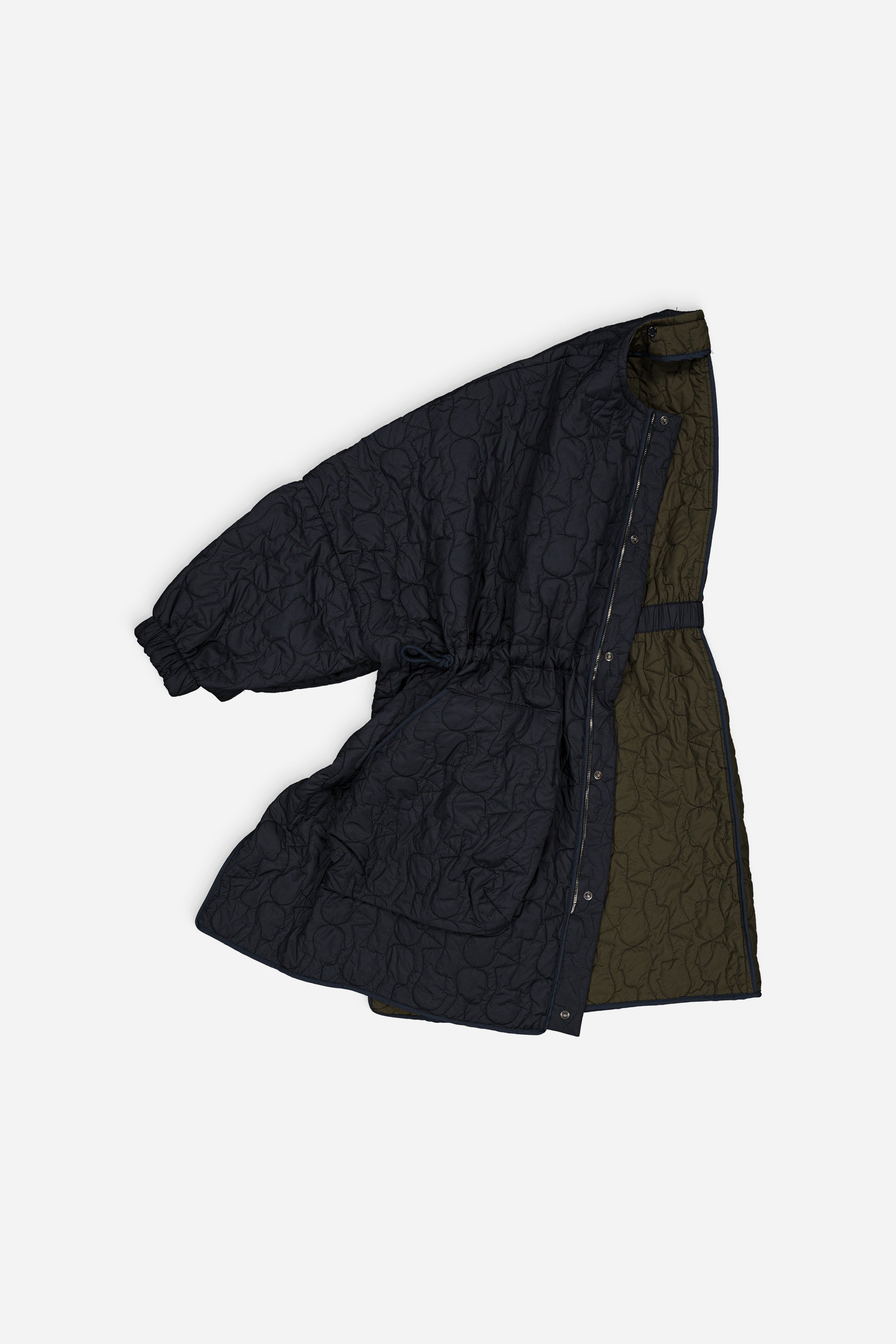 Sungjin Cape Reversible Navy and Khaki