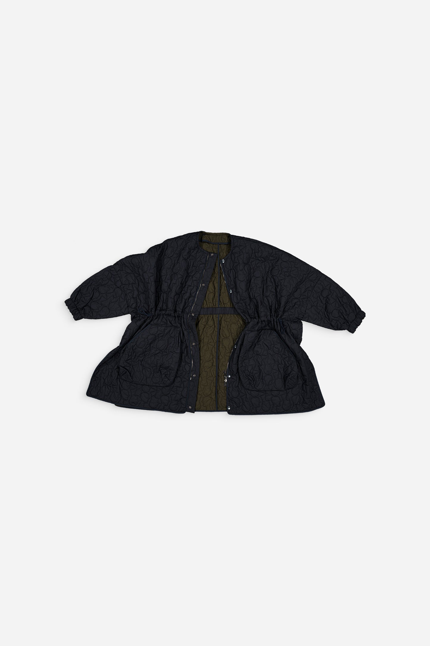 Sungjin Cape Reversible Navy and Khaki