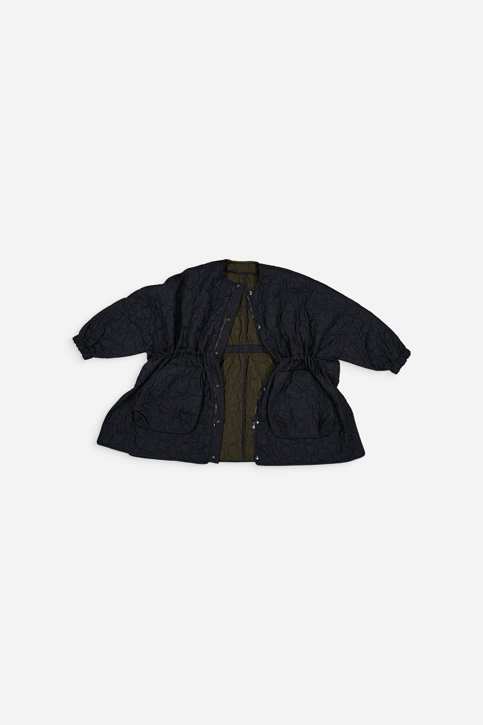 Sungjin Cape Reversible Navy and Khaki