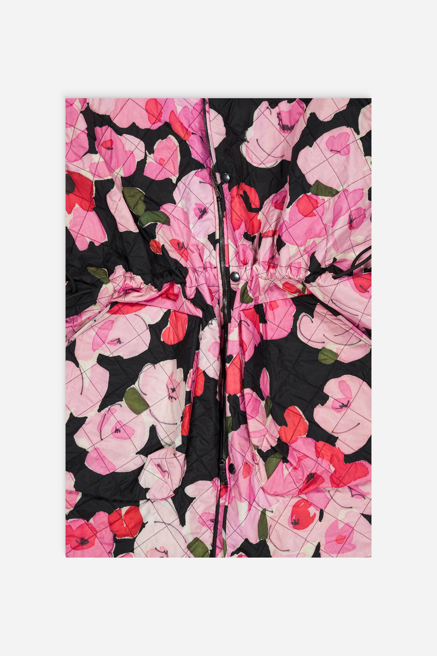 Sungjin Cape Reversible Pink Roses Print