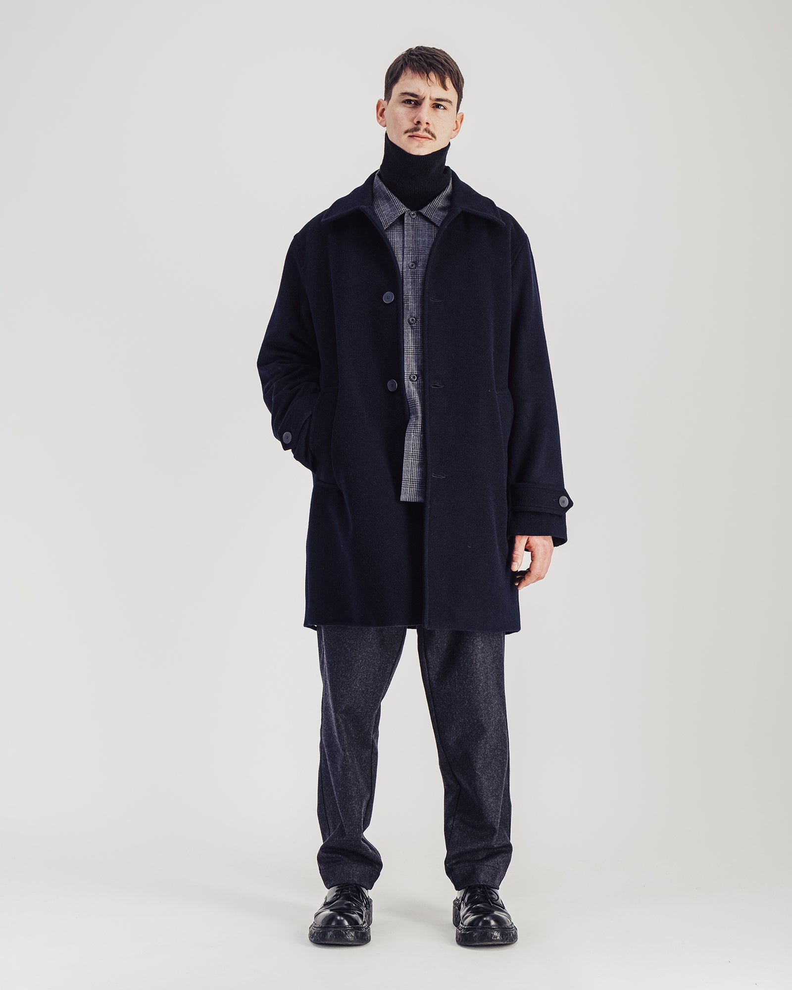 Caufield Long Coat Navy