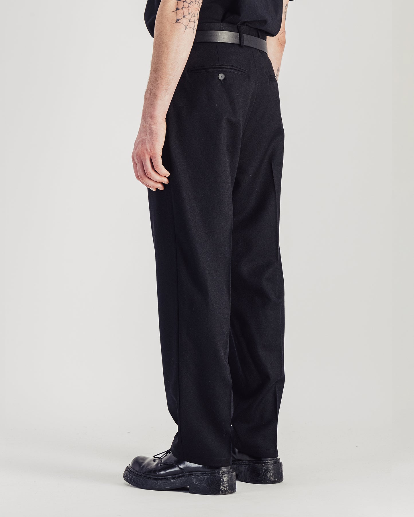 Formal Pleats Pants Black