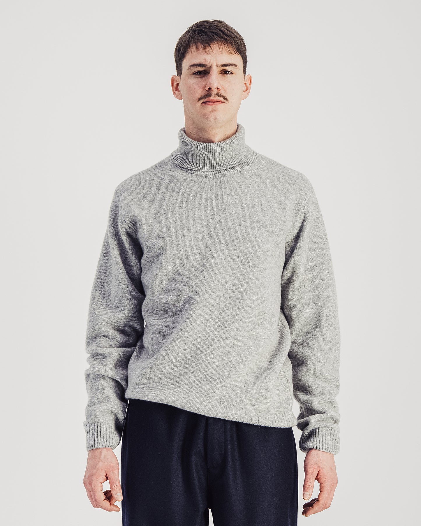 Michel Turtleneck Sweater Light  Heather Grey